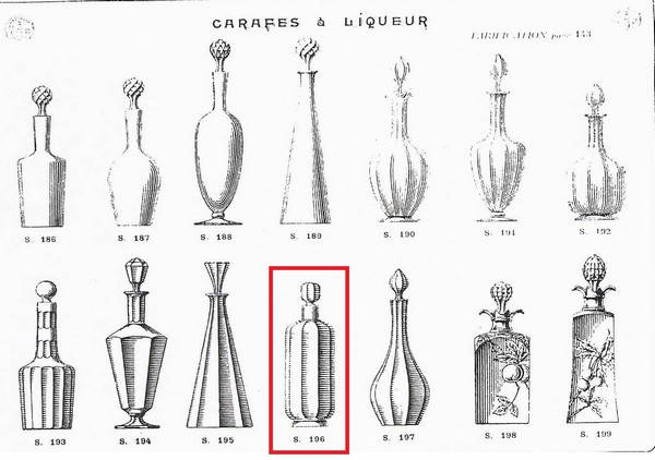 Carafe à liqueur en cristal de Baccarat doré à l'or fin, modèle Malmaison