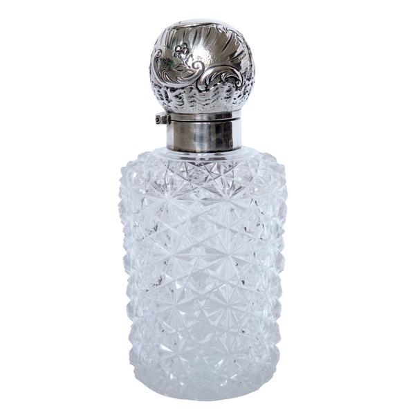 Baccarat crystal perfume bottle, sterling silver stopper, Paimpol pattern