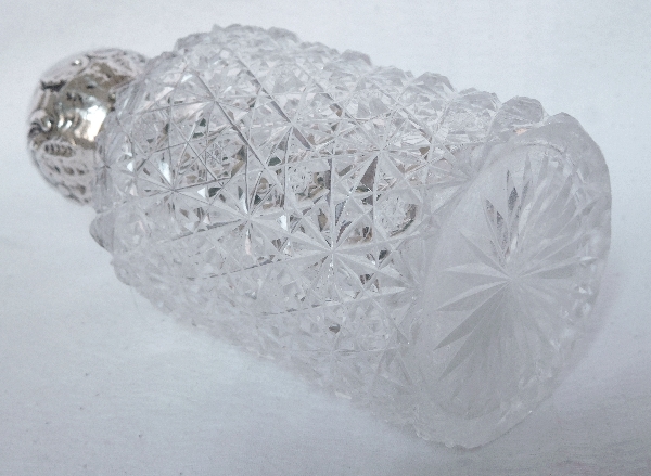 Baccarat crystal perfume bottle, sterling silver stopper, Paimpol pattern