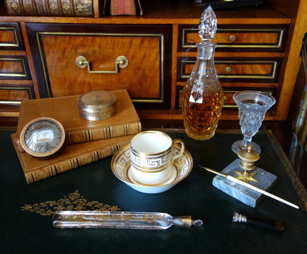 18th century gilt glass perfume bottle for travels
