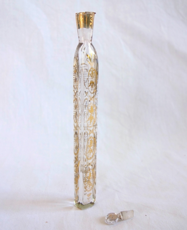 18th century gilt glass perfume bottle for travels