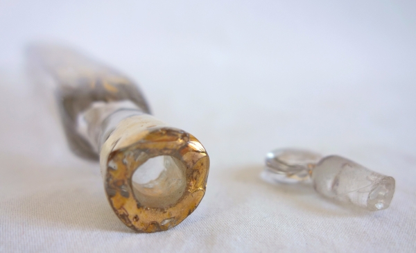 18th century gilt glass perfume bottle for travels