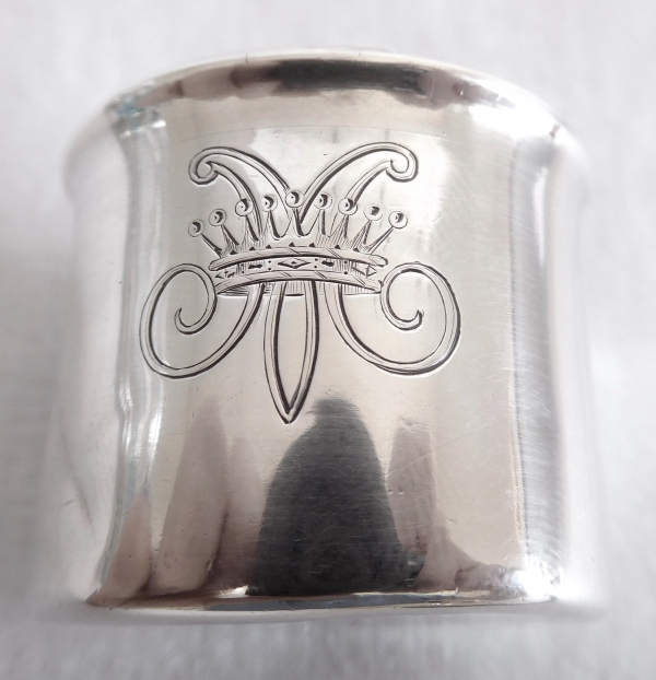 Crystal and sterling silver alcohol flask, crown of Count engraved