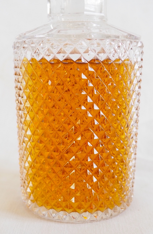 Grand flacon à whisky en cristal de Baccarat taillé, modèle Marie-Louise - 21,5cm