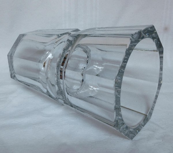Tall Baccarat crystal vase, Edith pattern, signed