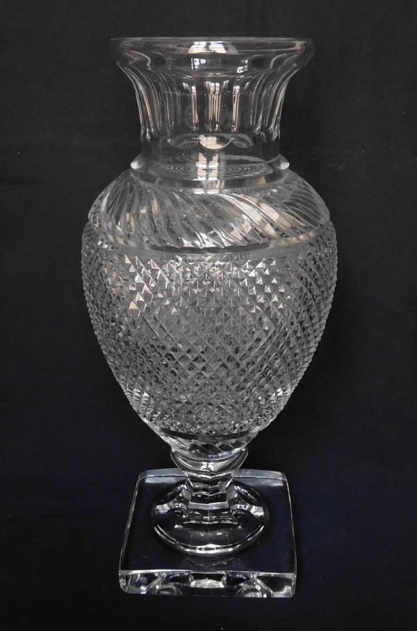 Tall Baccarat crystal vase, Empire style, late 19th century