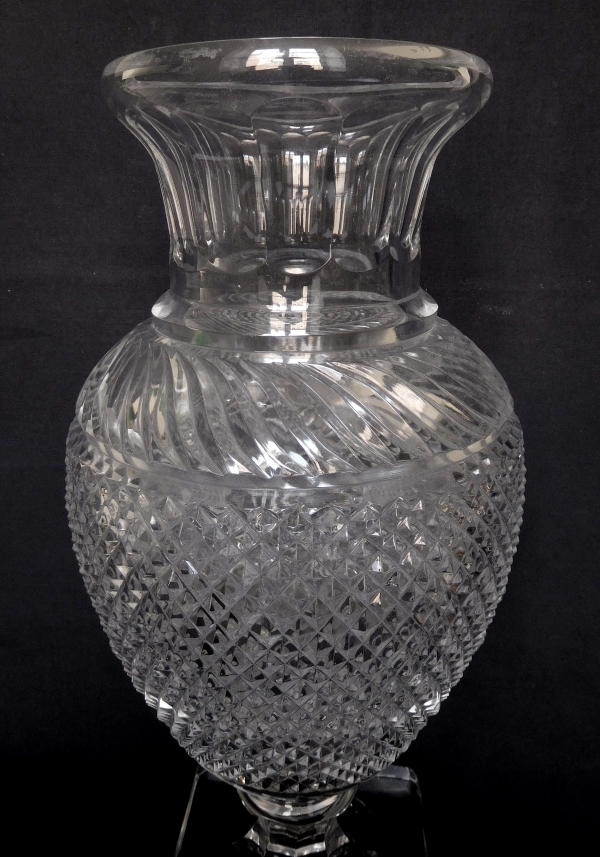 Tall Baccarat crystal vase, Empire style, late 19th century