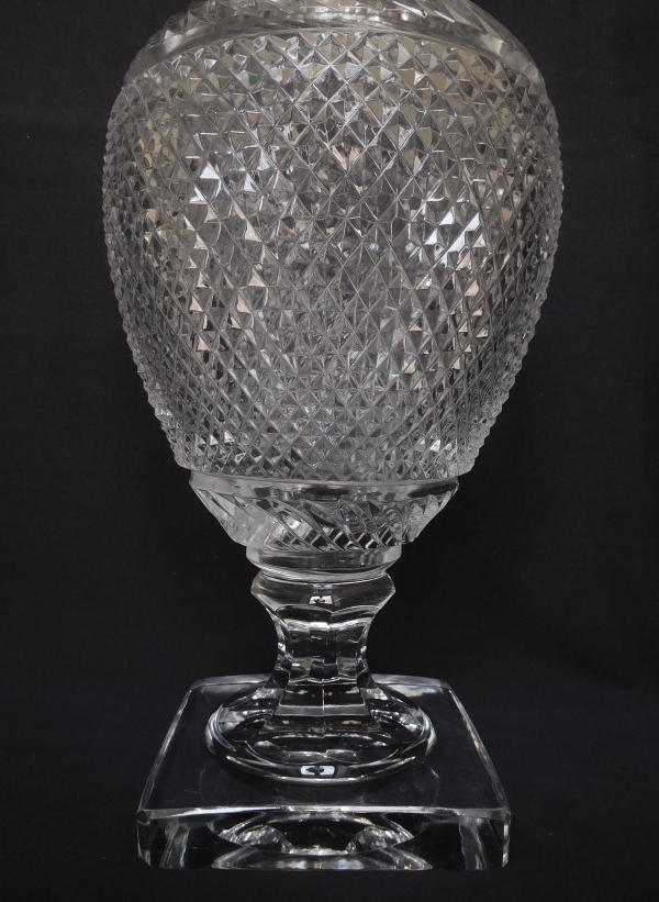 Tall Baccarat crystal vase, Empire style, late 19th century