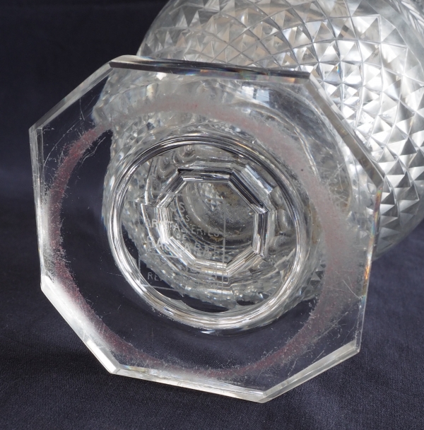 Tall Baccarat crystal vase, 19th century style - signed