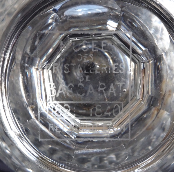 Tall Baccarat crystal vase, 19th century style - signed