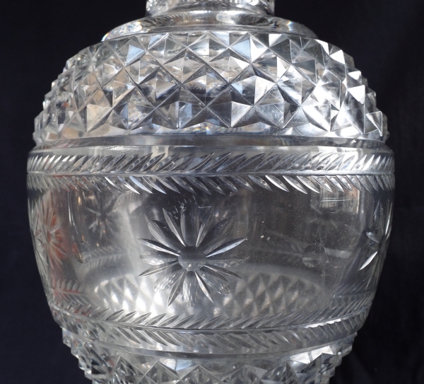 Tall Baccarat crystal vase, 19th century style - signed