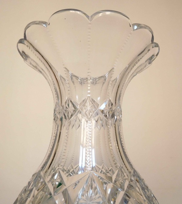 Tall Baccarat crystal vase, Lagny pattern