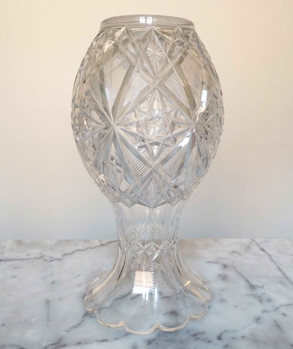 Grand vase en cristal de Baccarat, modèle Lagny - 33,5cm