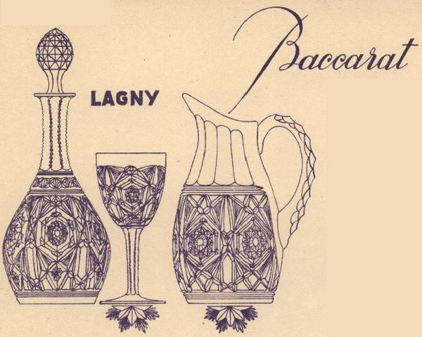 Tall Baccarat crystal vase, Lagny pattern
