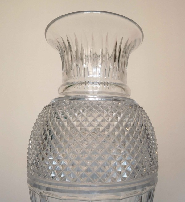 Spectacular Baccarat crystal vase, Empire style, Eurydice pattern - signed - 35cm