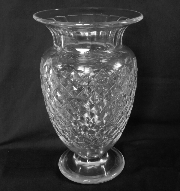 Tall St Louis crystal vase, Empire style, late 19th century