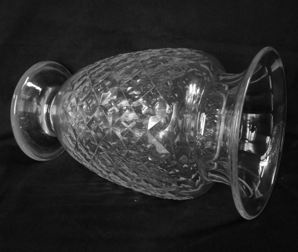 Tall St Louis crystal vase, Empire style, late 19th century