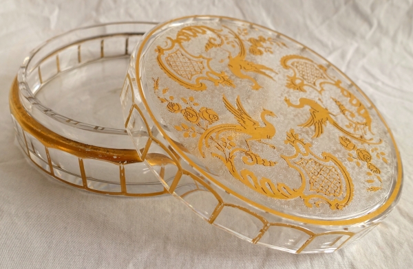Baccarat crystal candy box gilt with fine gold