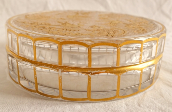 Baccarat crystal candy box gilt with fine gold