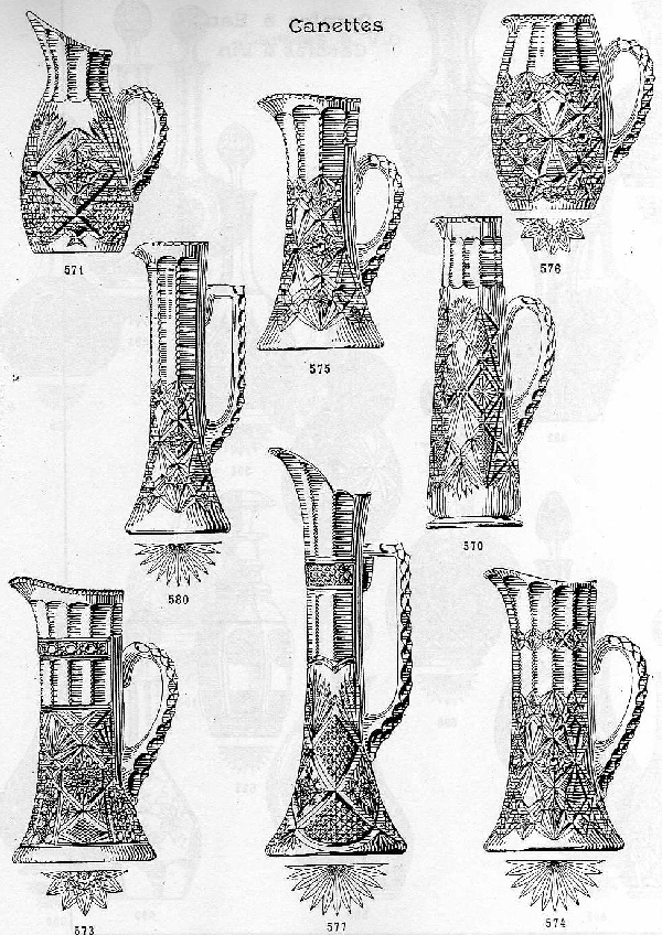 Baccarat grand pichet à bière ou canette / carafe en cristal richement taillé époque 1900