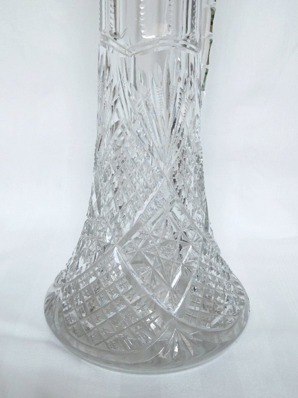 Baccarat grand pichet à bière ou canette / carafe en cristal richement taillé époque 1900