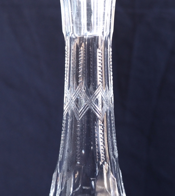 Grande carafe de fantaisie en cristal de Baccarat richement taillé