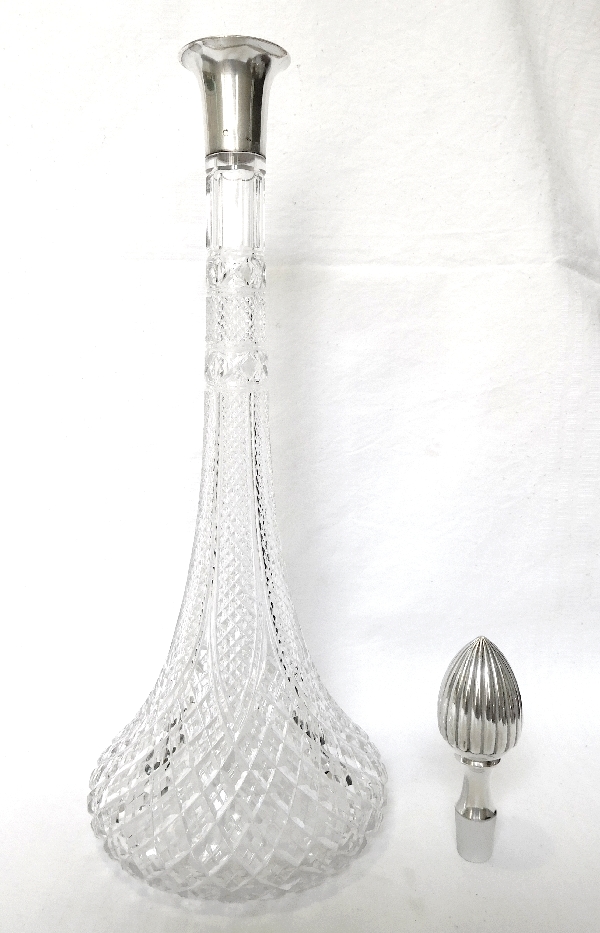 Exceptional Baccarat crystal and sterling silver decanter