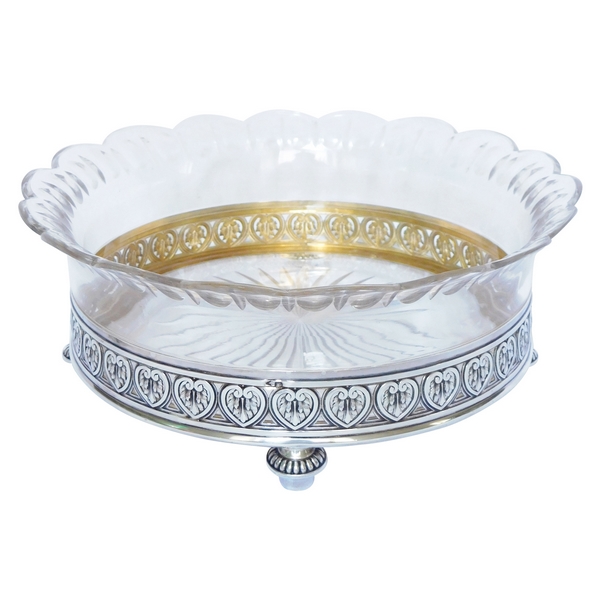 Baccarat crystal, sterling silver and vermeil Louis XVI style centerpiece