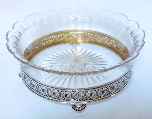 Baccarat crystal, sterling silver and vermeil Louis XVI style centerpiece