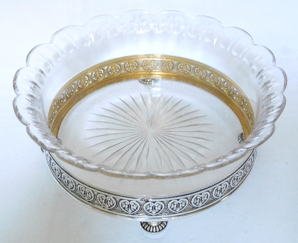 Baccarat crystal, sterling silver and vermeil Louis XVI style centerpiece