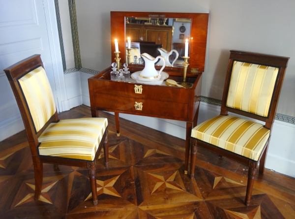 Baccarat crystal hand washing set, white opaline crystal enhanced with fine gold - 19th century