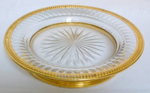 Paire d'assiettes en cristal de Baccarat montées en vermeil, vers1900