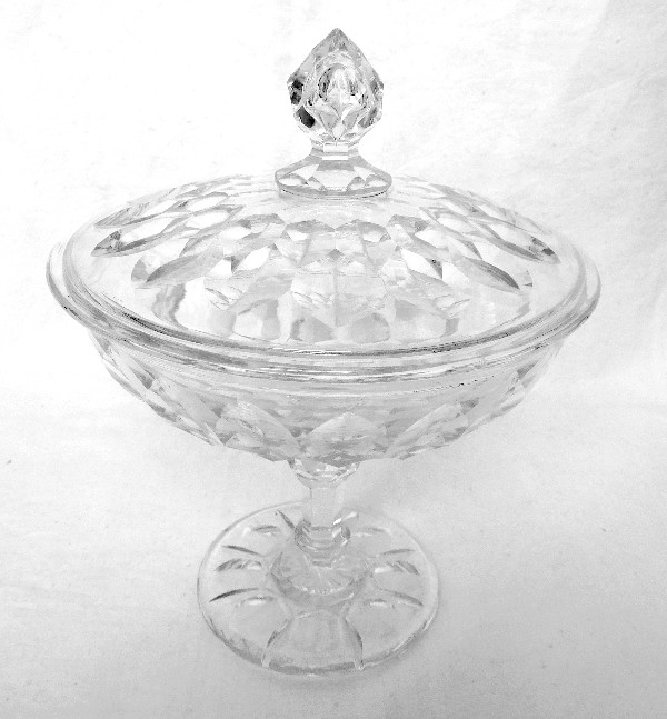 Pair of Baccarat crystal candy boxes - Juvisy pattern (used at Elysee Palace)