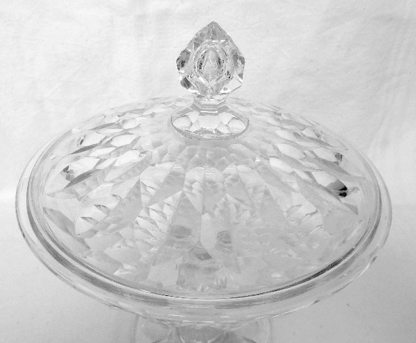 Pair of Baccarat crystal candy boxes - Juvisy pattern (used at Elysee Palace)