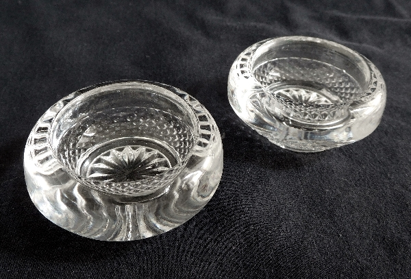 Pair of Baccarat crystal salt cellars - signed