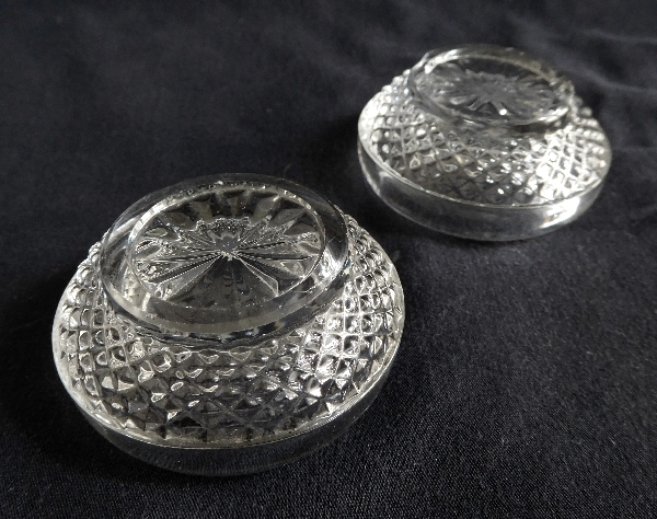 Pair of Baccarat crystal salt cellars - signed