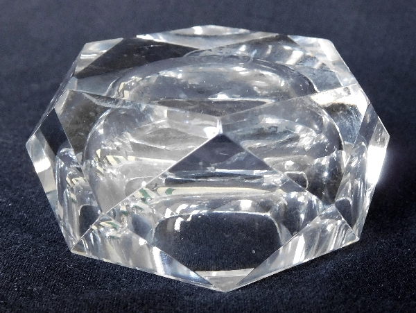 Paire de salières / salerons hexagonaux en cristal de Baccarat - signés