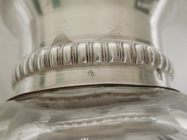 Paire de vases en cristal de Baccarat modèle Malmaison, monture en argent massif