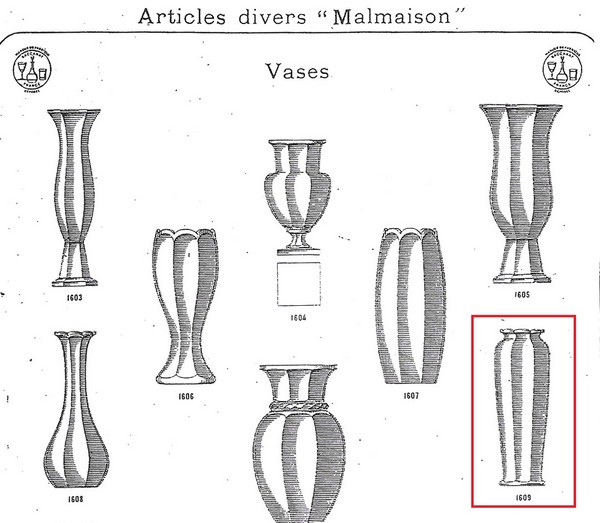 Pair of Baccarat crystal vases, Malmaison pattern - 27.5cm