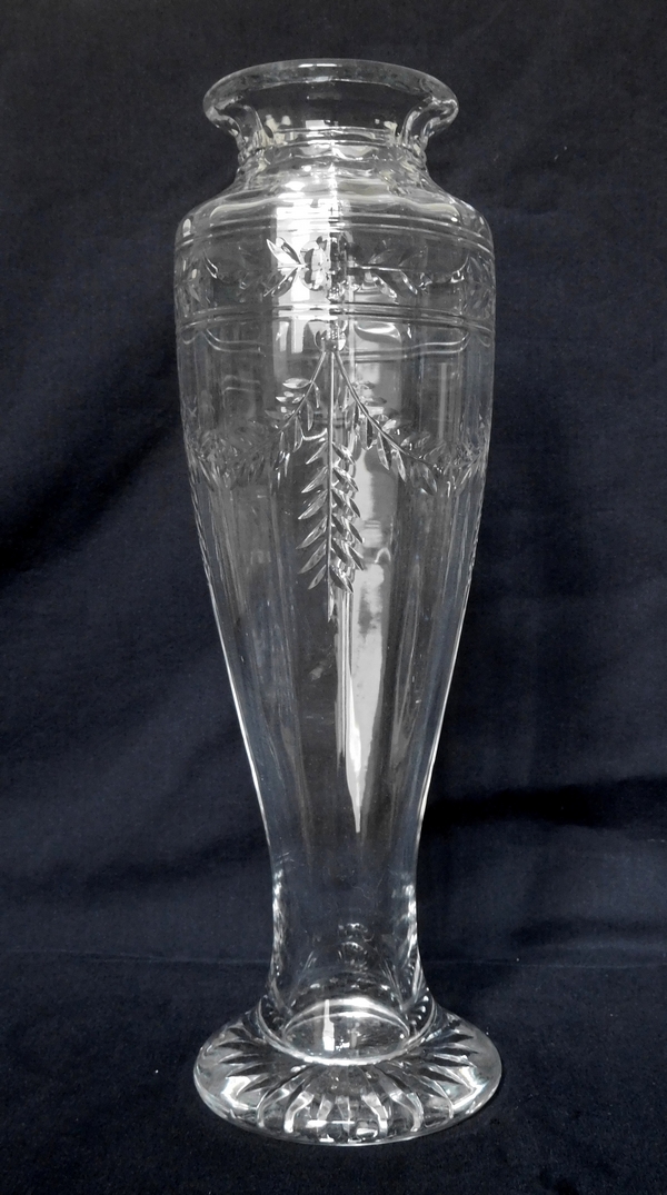 Pair of Baccarat cut crystal vases, early 20th century circa 1900