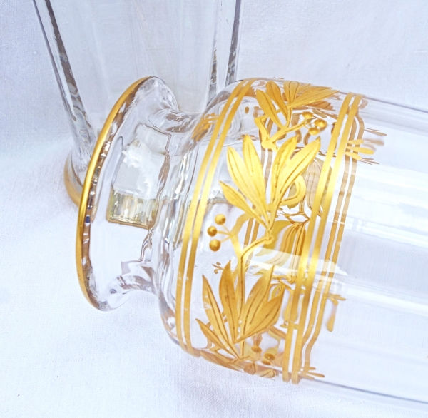 Pair of Baccarat crystal vases enhanced with fine gold