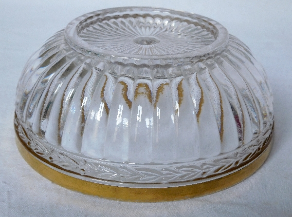 St Louis crystal bowl, laurels pattern enhanced with fine gold