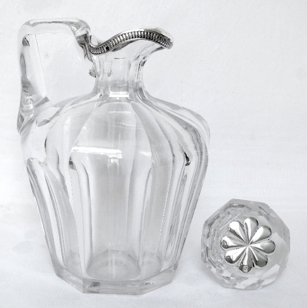 Baccarat crystal and sterling silver whisky / brandy decanter, Malmaison pattern