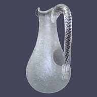 Rare pichet à orangeade avec poche à glace en cristal de Baccarat, étiquette papier