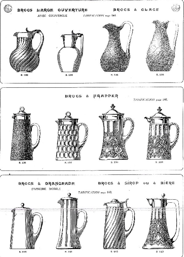 Baccarat crystal & Christofle : tall orangeade pitcher - Lagny pattern