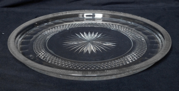 Plat rond en cristal taillé du Creusot époque Charles X - début XIXe vers 1820 - 1830