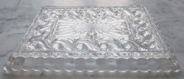 Baccarat crystal tray, à la Russe pattern, signed