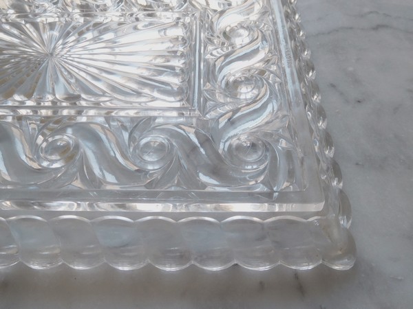 Baccarat crystal tray, à la Russe pattern, signed