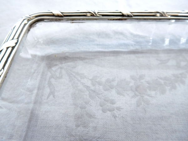 Risler & Carré : Baccarat crystal and sterling silver mail tray, crown of Prince engraved