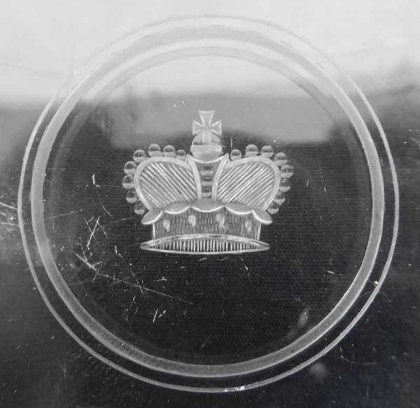 Risler & Carré : Baccarat crystal and sterling silver mail tray, crown of Prince engraved